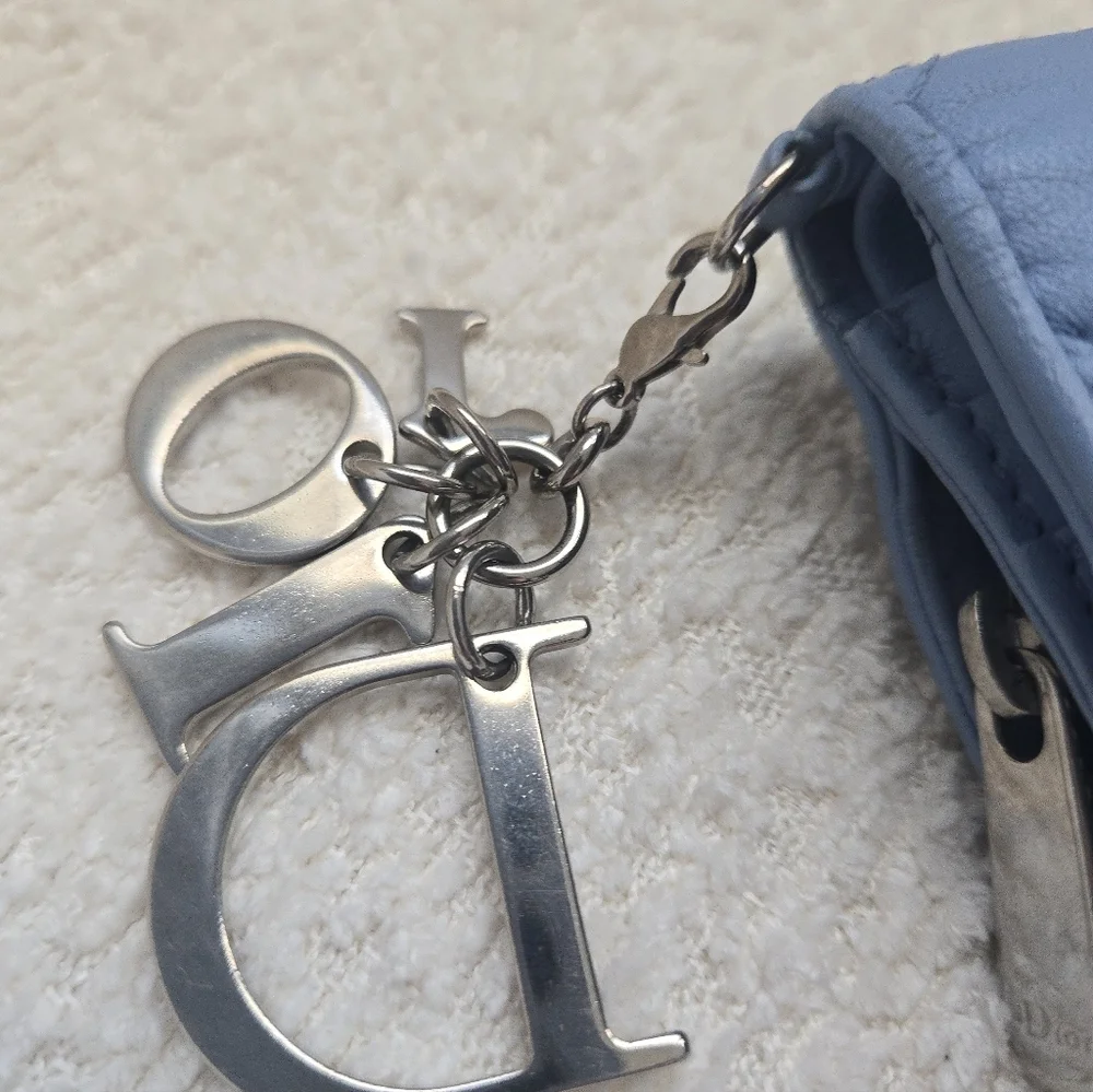 Christian Dior Cannage Lady Dior Eden Leather Wallet Blue - Picture 6 of 16